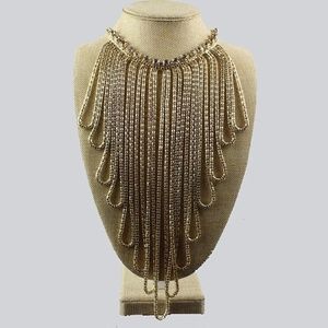 Gold Color Statement Necklace collar NWT